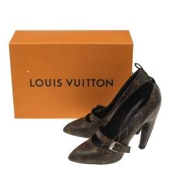 مملوكة مسبقًا Louis Vuitton Brown Monogram Coated Canvas And Leather Mary Jane Pumps Size 36
