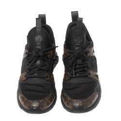 Louis Vuitton Black/Brown Fabric and Monogram Canvas Aftergame Sneakers Size 36