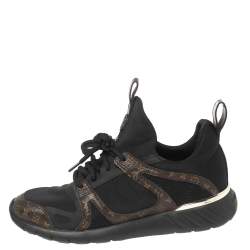 Louis Vuitton Black/Brown Fabric and Monogram Canvas Aftergame Sneakers Size 36