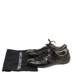 Louis Vuitton Brown  Monogram Canvas and Patent Leather Globe Trotter Low Top Sneakers Size 39