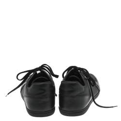 Louis Vuitton Black Leather Low Top Sneakers Size 38