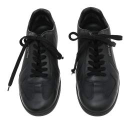Louis Vuitton Black Leather Low Top Sneakers Size 38