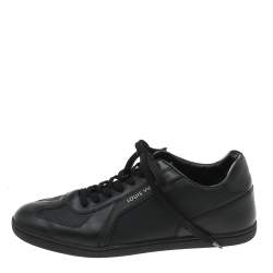 Louis Vuitton Black Leather Low Top Sneakers Size 38