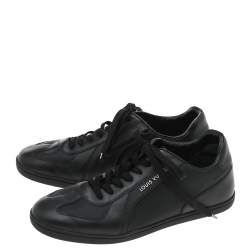 Louis Vuitton Black Leather Low Top Sneakers Size 38