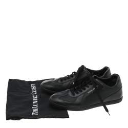 Louis Vuitton Black Leather Low Top Sneakers Size 38