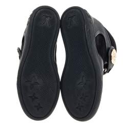 Louis Vuitton Black Epi Leather And Suede Wedge High-Top Sneakers Size 36