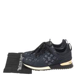 Pre Owned Louis Vuitton Blue Denim And Leather Run Away Sneakers Size 37.5