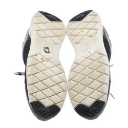 Louis Vuitton Black Monogram Mesh and Leather Low Top Sneakers Size 36.5