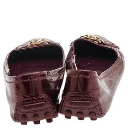 مملوكة مسبقًا Louis Vuitton Burgundy Patent Leather Oxford Ballet Flats Size 39