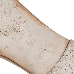 مملوكة مسبقًا صندل سلايد فلات لوي فيتون جلد بيج لامع  فلات مزخرف مقاس 39.5