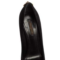 مملوكة مسبقًا Louis Vuitton Black Suede Oh Really! Peep-Toe Platform Pumps Size 38