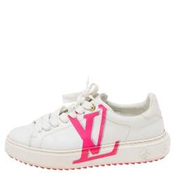 Louis Vuitton White Leather Time Out Sneakers Size 36 at 1stDibs