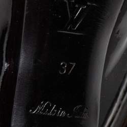 Pre Owned حذاء كعب عالي لوي فيتون أوه ريلي! جلد أسود لامع مقدمة مفتوحة مقاس 37
