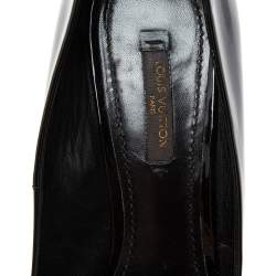 Pre Owned حذاء كعب عالي لوي فيتون أوه ريلي! جلد أسود لامع مقدمة مفتوحة مقاس 37