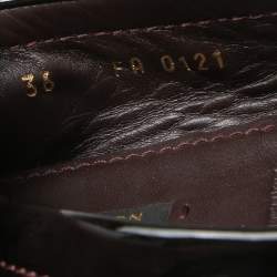 Pre Owned Louis Vuitton Burgundy Patent Leather Oxford Loafers Size 36