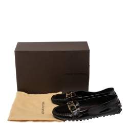 Pre Owned Louis Vuitton Burgundy Patent Leather Oxford Loafers Size 36