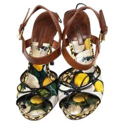 Louis Vuitton Multicolor Canvas and Leather Flower Fields Sandals Size 38