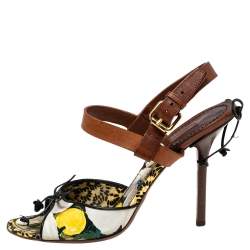 Louis Vuitton Multicolor Canvas and Leather Flower Fields Sandals Size 38