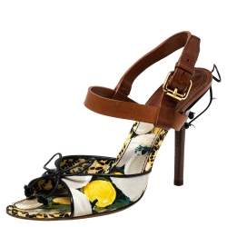 Louis Vuitton Multicolor Canvas and Leather Flower Fields Sandals Size 38