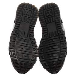 Pre Owned Louis Vuitton Black/Brown Patent Leather And Suede Run Away  Sneakers Size 37.5