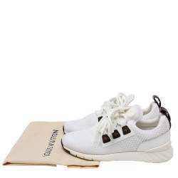 Louis Vuitton White Knit Fabric And Leather Aftergame Lace Up Sneakers Size 36