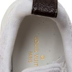 Louis Vuitton White Knit Fabric And Leather Aftergame Lace Up Sneakers Size 36