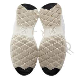 Louis Vuitton White Knit Fabric And Leather Aftergame Lace Up Sneakers Size 36