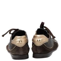 Louis Vuitton Monogram Canvas, Patent Leather and Suede Globe Trotter Sneakers Size 38