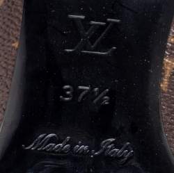 مملوكة مسبقًا حذاء كعب عالي لوي فيتون إلدورادو كانفاس مونوغرامي و حواف جلد أسود /بني مقدمة مدببة مقاس 37.5