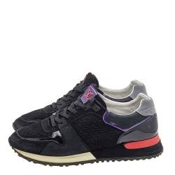 مملوكة مسبقًا حذاء رياضي لوي فيتون عنق منخفض ران أوي جلد وسويدي أسود مقاس 38