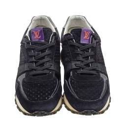 مملوكة مسبقًا حذاء رياضي لوي فيتون عنق منخفض ران أوي جلد وسويدي أسود مقاس 38