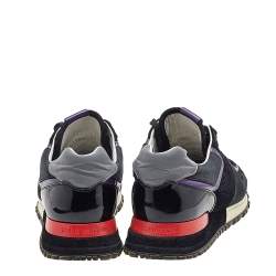 مملوكة مسبقًا حذاء رياضي لوي فيتون عنق منخفض ران أوي جلد وسويدي أسود مقاس 38