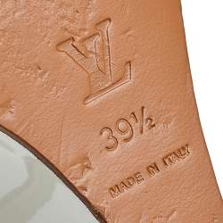 Pre Owned Louis Vuitton Brown/Beige Patent And Leather Capricieuse Monogram Wedge Sandals Size 39.5