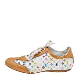 Louis Vuitton Multicolor Monogram Canvas And Patent Leather Low Top Sneakers Size 38