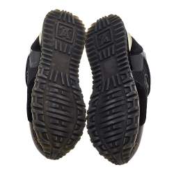 Louis Vuitton Black/Brown Monogram Canvas And Suede Run Away Sneakers Size 36
