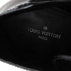 Pre Owned حذاء بوت لوي فيتون كعب عريض ستار تريال جلد لامع أسود مقاس 39.5