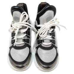 مملوكة مسبقًا حذاء رياضي لوي فيتون أرش لايت جلد وشبكة ثلاثي اللون مقاس 36