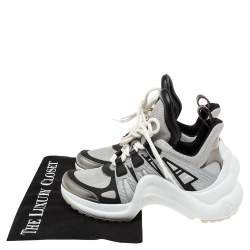 مملوكة مسبقًا حذاء رياضي لوي فيتون أرش لايت جلد وشبكة ثلاثي اللون مقاس 36