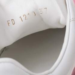مملوكة مسبقًا Louis Vuitton White/Pink Leather Logo Time Out Sneakers Size 37