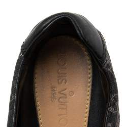 Louis Vuitton Black Leather and Monogram Canvas Low Top Sneakers Size 40
