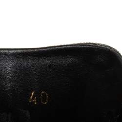 Louis Vuitton Black Leather and Monogram Canvas Low Top Sneakers Size 40