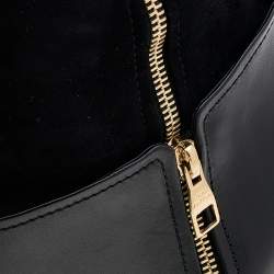 Pre Owned Louis Vuitton Black Leather And Suede Knee Length Boots Size 39.5
