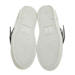 Louis Vuitton White Leather and Monogram Canvas Frontrow Sneakers Size 37