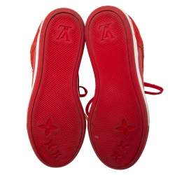 مملوكة مسبقًا Louis Vuitton Monogram Red Suede High Top Sneakers  Size 38.5