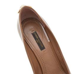 Pre Owned Louis Vuitton Brown Patent Leather Oh Really! Peep Toe Pumps Size 36