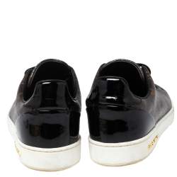 مملوكة مسبقًا Louis Vuitton Brown/Black Monogram Canvas and Patent Leather Frontrow Sneakers Size 38