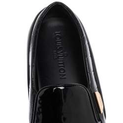 مملوكة مسبقًا Louis Vuitton Black Suede, Patent and Leather Slip On Platform Sneakers Size 39.5