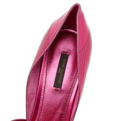 Pre Owned Louis Vuitton Metallic Pink Leather Open Toe Sandals Size 40.5