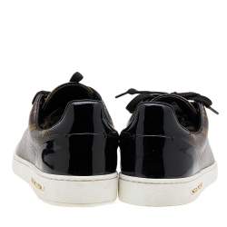 Louis Vuitton Brown/Black Monogram Canvas And Patent Leather Frontrow Low Top  Sneakers Size 37