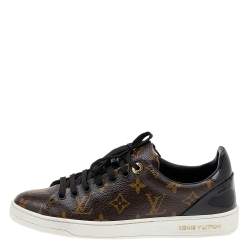 Louis Vuitton Brown/Black Monogram Canvas And Patent Leather Frontrow Low Top  Sneakers Size 37